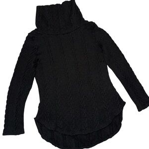 Fashion Nova Black Cable Knit Turtleneck Sweater Size Medium